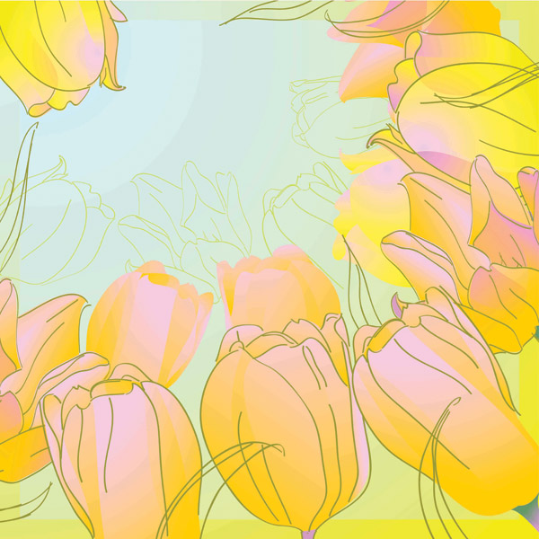 free vector Handpainted tulips vector 5